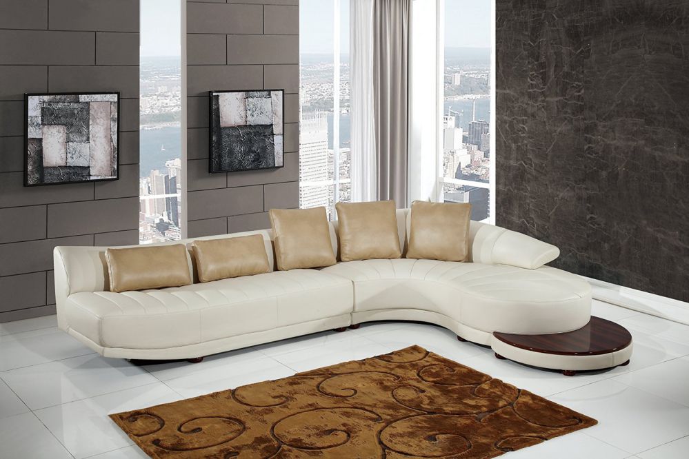 Global Furniture UFM208 - SECTIONAL Blanche Sectional, Milky/Ivory