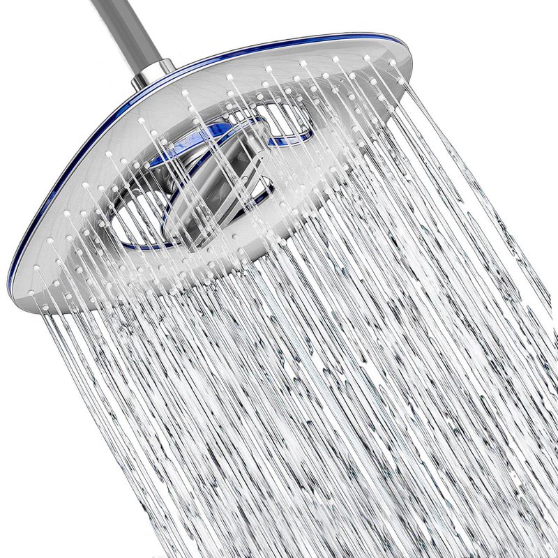 AKDY 2 Function - Waterfall and Water Spray - Luxury Large 8" Shower Head / ABS Material with Satin Nickel Finish / Enjoy an Invigorating & Luxurious Spa-like Experience