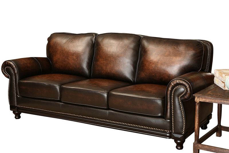 Abbyson Living Barclay Hand Rubbed Leather Sofa