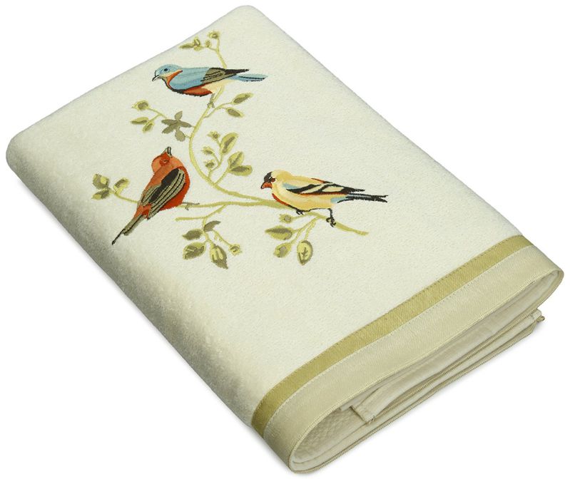 Avanti Linens Gilded Birds Bath Towel, Ivory