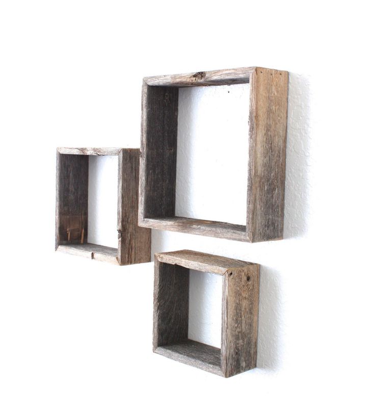 BarnwoodUSA Rustic Reclaimed Wood Shelves Open Box