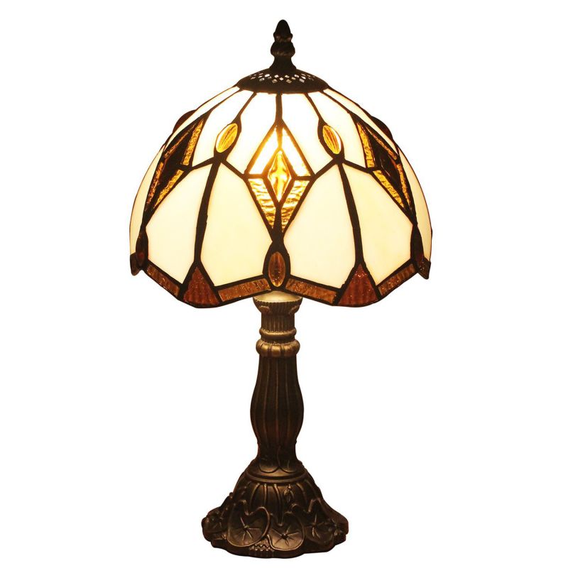 U-Taste Tiffany Style Lamp with 8-Inch Amber Shade 15-inch Height
