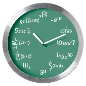 Mathematical Expression Blackboard Wall Clock - Classic Green Chalkboard Background