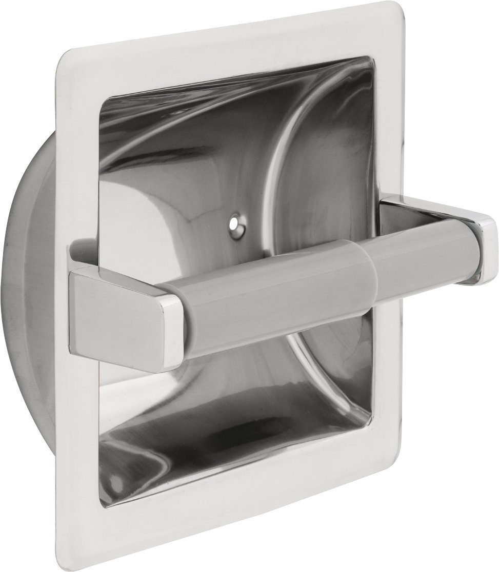 Delta Faucet 45070-ST Stainless Steel Recessed Paper Holder with Plastic Roller