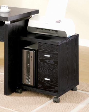 Coaster Peel 2 Drawer Computer Cabinet Stand in Black
