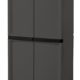 Sterilite 01423V01 4 Shelf Cabinet, Flat Gray Cabinet w/ Black Handles, 1-Pack
