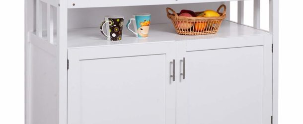 Costzon Kitchen Storage Sideboard Dining Buffet Server Cabinet Cupboard with Shelf (White