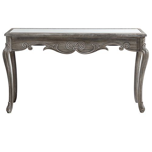 Kailey Mirrored Top Weathered Console Table