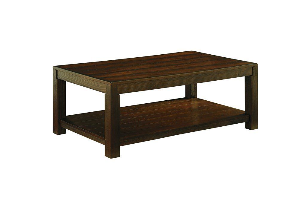 Signature Design by Ashley Grinlyn Rectangular Cocktail Table, Rustic Brown
