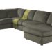 Signature Design by Ashley Jessa Place Sectional Sofa, Pewter Fabric