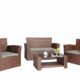 Baner Garden (N87) 4 Pieces Outdoor Furniture Complete Patio Cushion Wicker Rattan Garden Set, Full, Brown