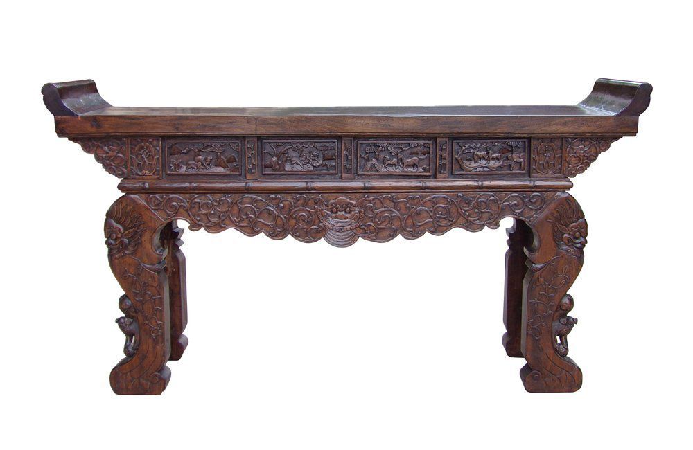 Chinese Vintage Tall Altar Shrine Display Console Table Acs1498