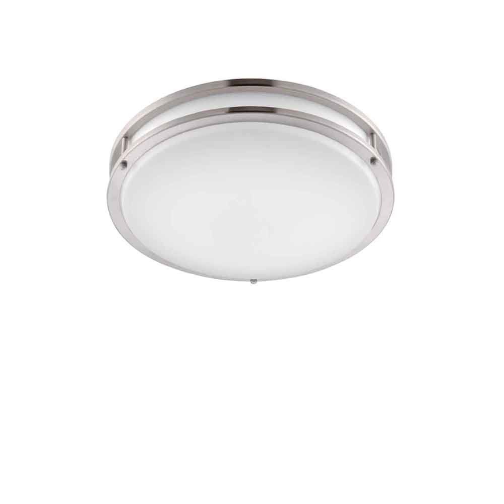 Designers Fountain EV1410LED-BN Low Profile LED Flush Mount Ceiling Lighting Fixture, 10", Brushed Nickel/White