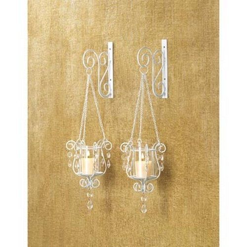Gifts & Decor Bedazzling Pendant Candle Holder Wall Sconce Decor Pair