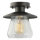 Globe Electric Vintage Semi-Flush Mount Ceiling Light, Oil Rubbed Bronze Finish, Clear Glass Shade, 1x A19 60W Bulb (sold separately), 64846