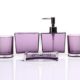 HQdeal Luxurious Bathroom Accessory Acrylic Set of Five Pieces- Purple