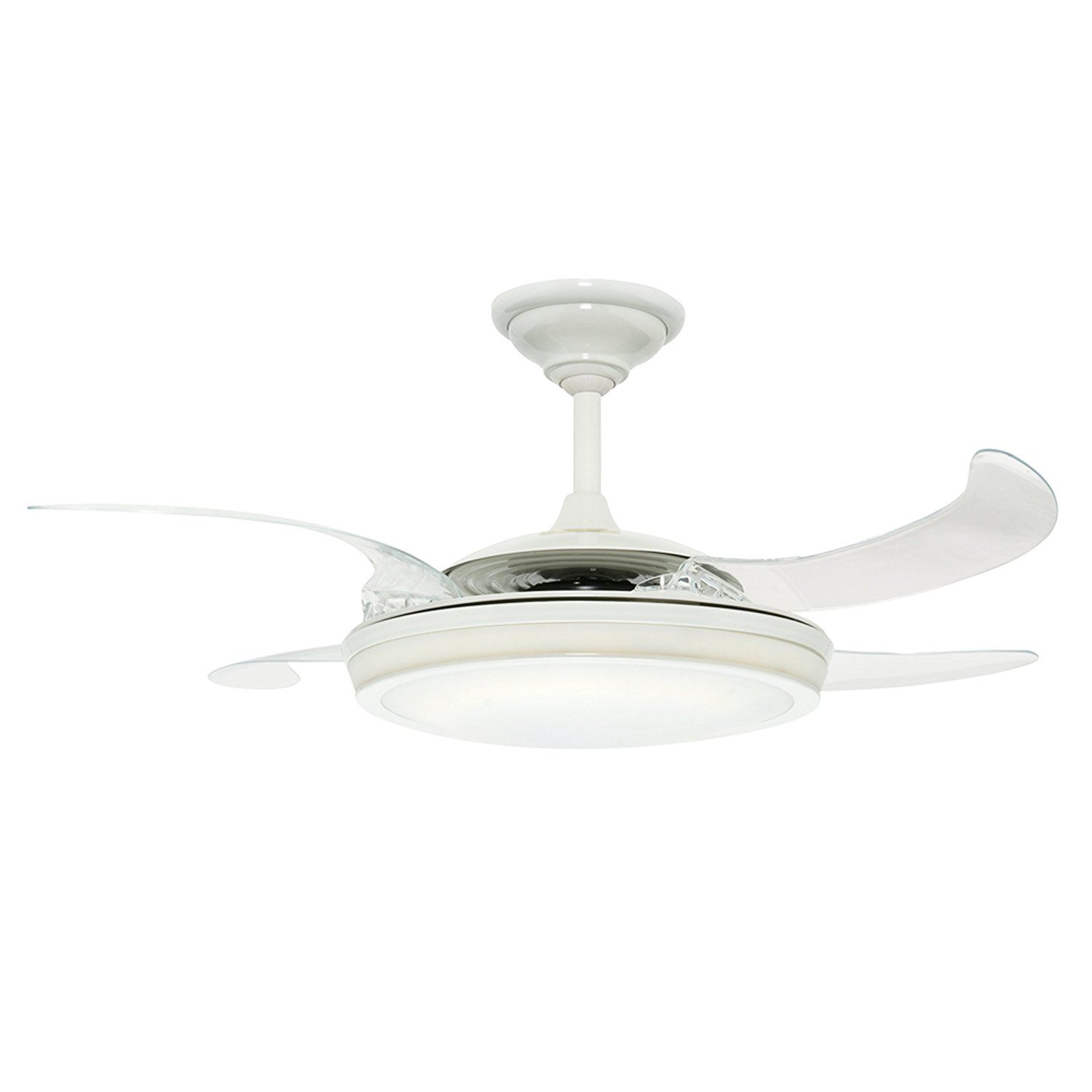 Hunter 21427 Fanaway 48-Inch Ceiling Fan, White with Clear Retractable Blades