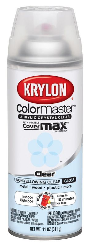 Krylon Colormaster Crystal Clear Gloss Spray Acrylic, 11oz