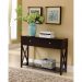 Modern Wooden Espresso Dark Brown Narrow Console Sofa Table with 2-Storage Drawers - Includes Modhaus Living Pen