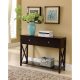 Modern Wooden Espresso Dark Brown Narrow Console Sofa Table with 2-Storage Drawers - Includes Modhaus Living Pen