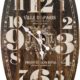 Oblong Black Decorative Wall Clock With Over Sized Numbers And Distressed Face Paris 20 x 27 inches Quartz movement
