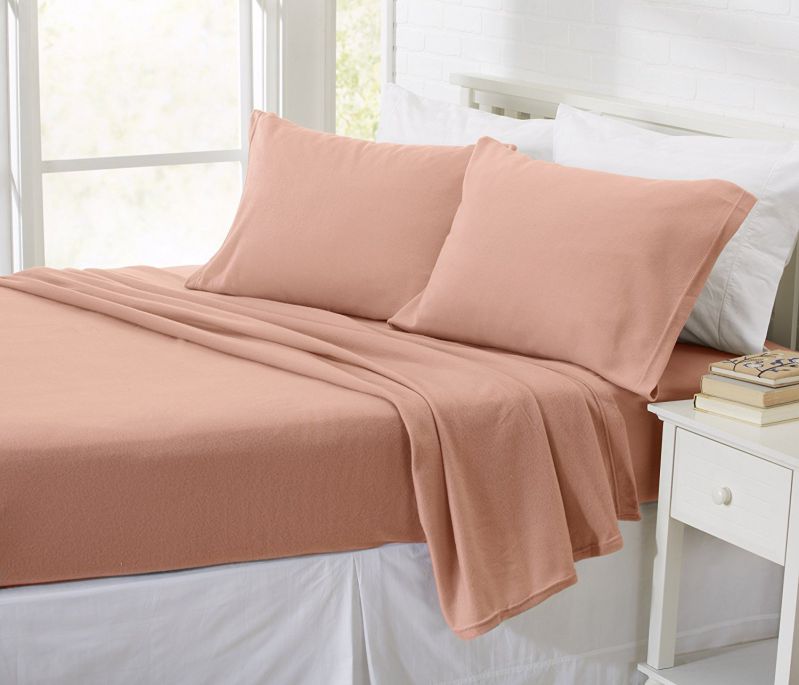 Oxford Collection Super Soft Polar Fleece Sheet Set. Cozy, Plush Winter Sheets in Solid Colors for Ultimate Warmth and Luxury. By Home Fashion Designs. (Queen, Salmon)
