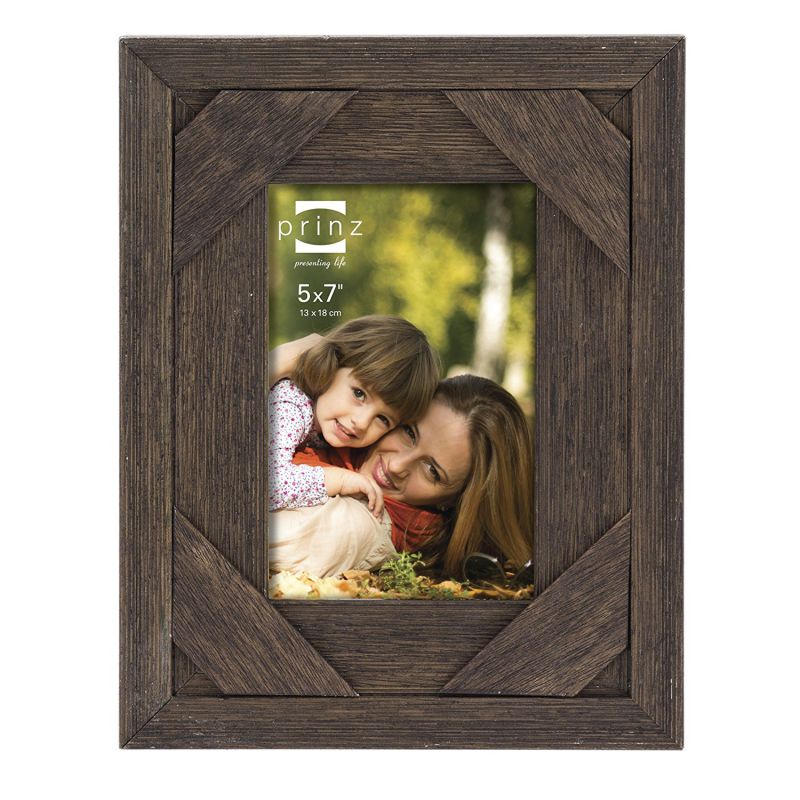 Prinz Barnes Antique Distressed Barnwood Frame, 5 by 7-Inch, Brown