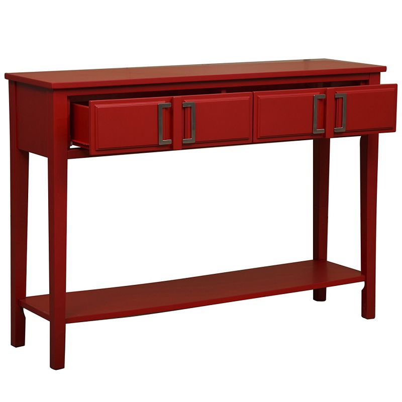 Pulaski DS-A092009 Transitional Geometric Console Drawing Table with Finish and Nickel Hardware, Red