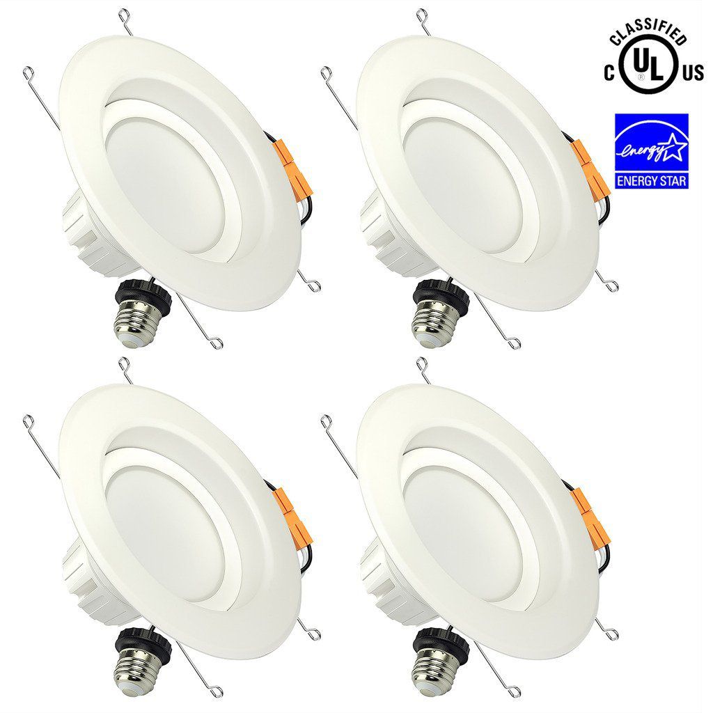 SGL 6 Inch Dimmable LED Downlight, Energy Star, UL Listed, 13W (100W Replacement), 5000K Daylight White, 1150 Lm, Retrofit LED Recessed Lighting Fixture, LED Ceiling Light, 4-Pack