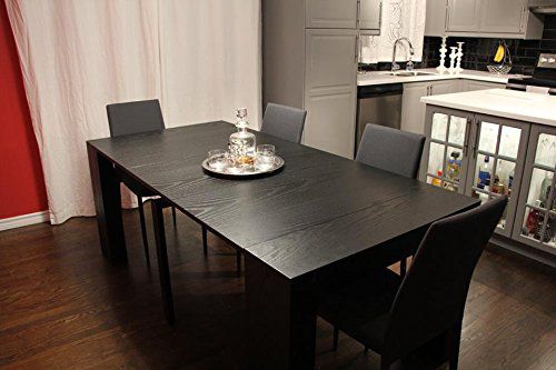 Transformer Extendable Dining Table, Expands from Console Table to Large Dining Table Seating 10 (Black)