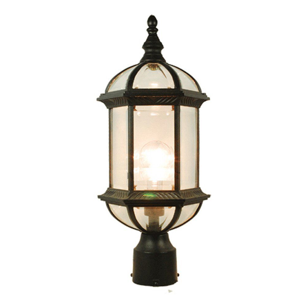 eTopLighting Contemporary Collection Exterior Outdoor Post Lantern with Beveled Clear Glass APL1024