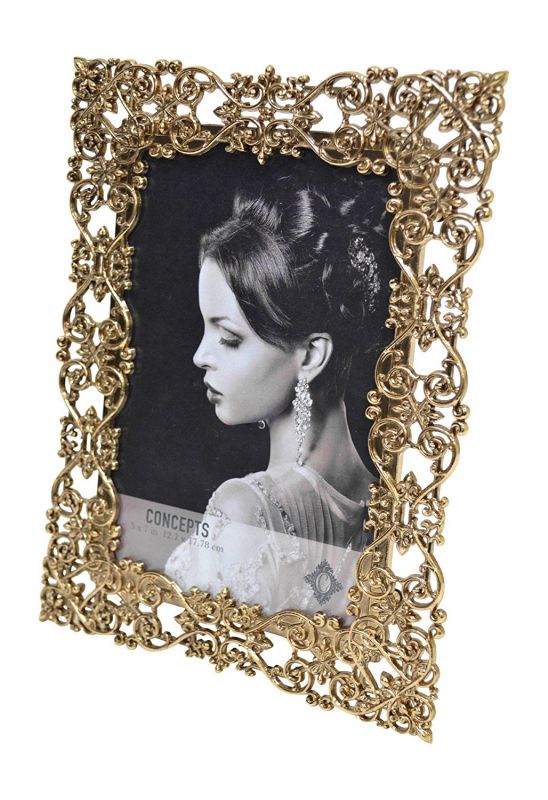 Concepts Gold Metal Picture Frame With Scroll Design 5x7