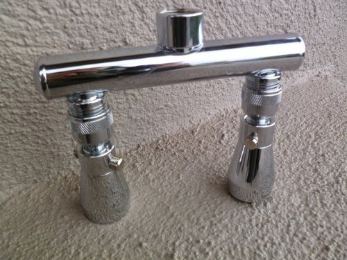 Dual Showerhead Bar with Jet Shower Heads - Chrome