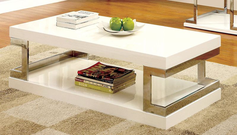 Furniture of America Adina Modern Coffee Table, White