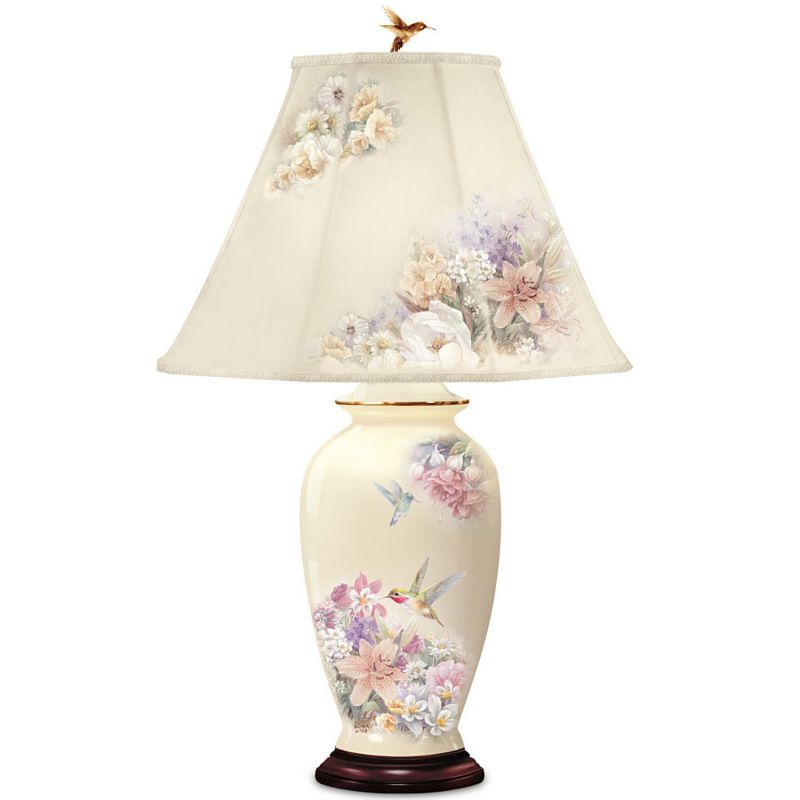 Lena Liu Hummingbird And Floral Garden Ginger Jar Lamp With 22K Gold Accents by The Bradford Exchange