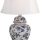 Rose Vine Blue and White Temple Jar Table Lamp