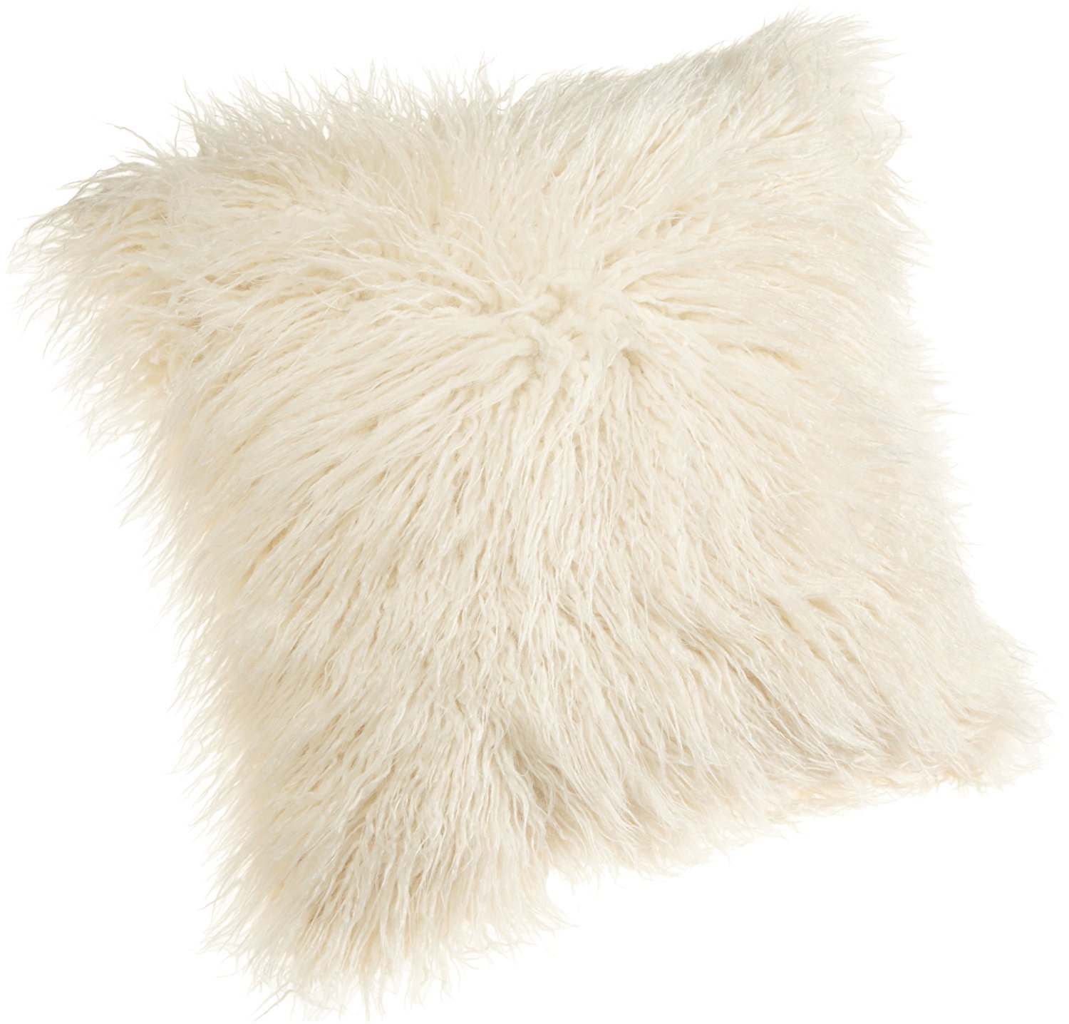 Brentwood 18-Inch Mongolian Faux Fur Pillow, Natural