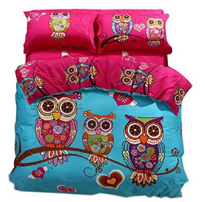 Cliab Owl Bedding Girl Duvet Cover Set