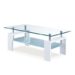 Global Furniture Frosted Coffee Table with White Legs