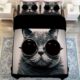 MeMoreCool Fashion Cat with Glasses Bedding Sets