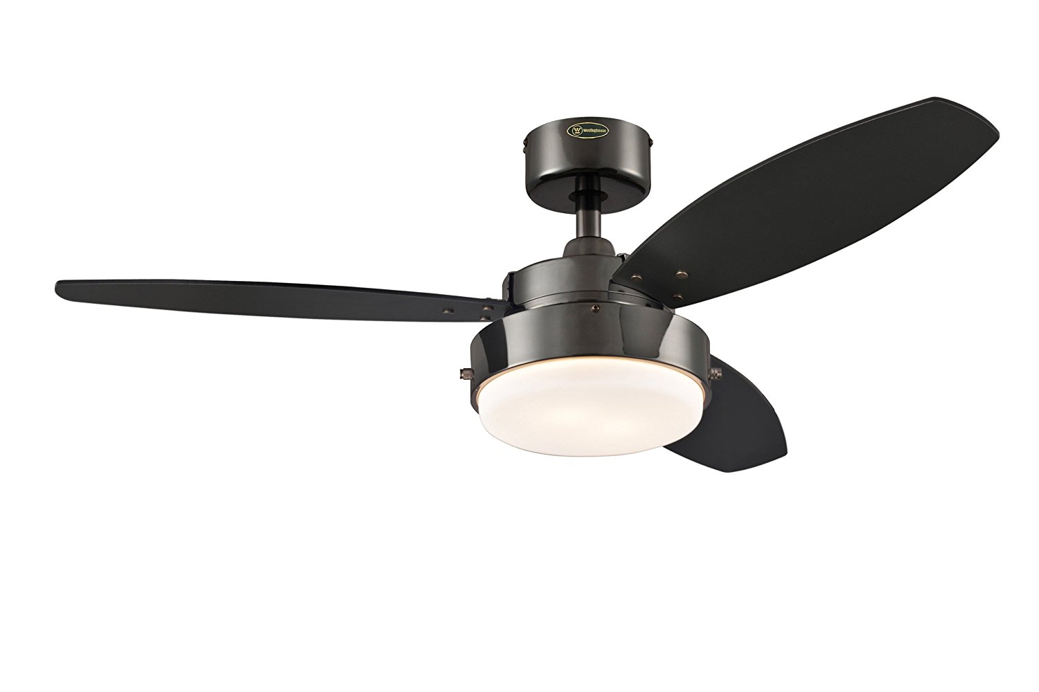 7876400 Alloy 42-Inch Gun Metal Indoor Ceiling Fan, Light Kit with Opal Frosted Glass