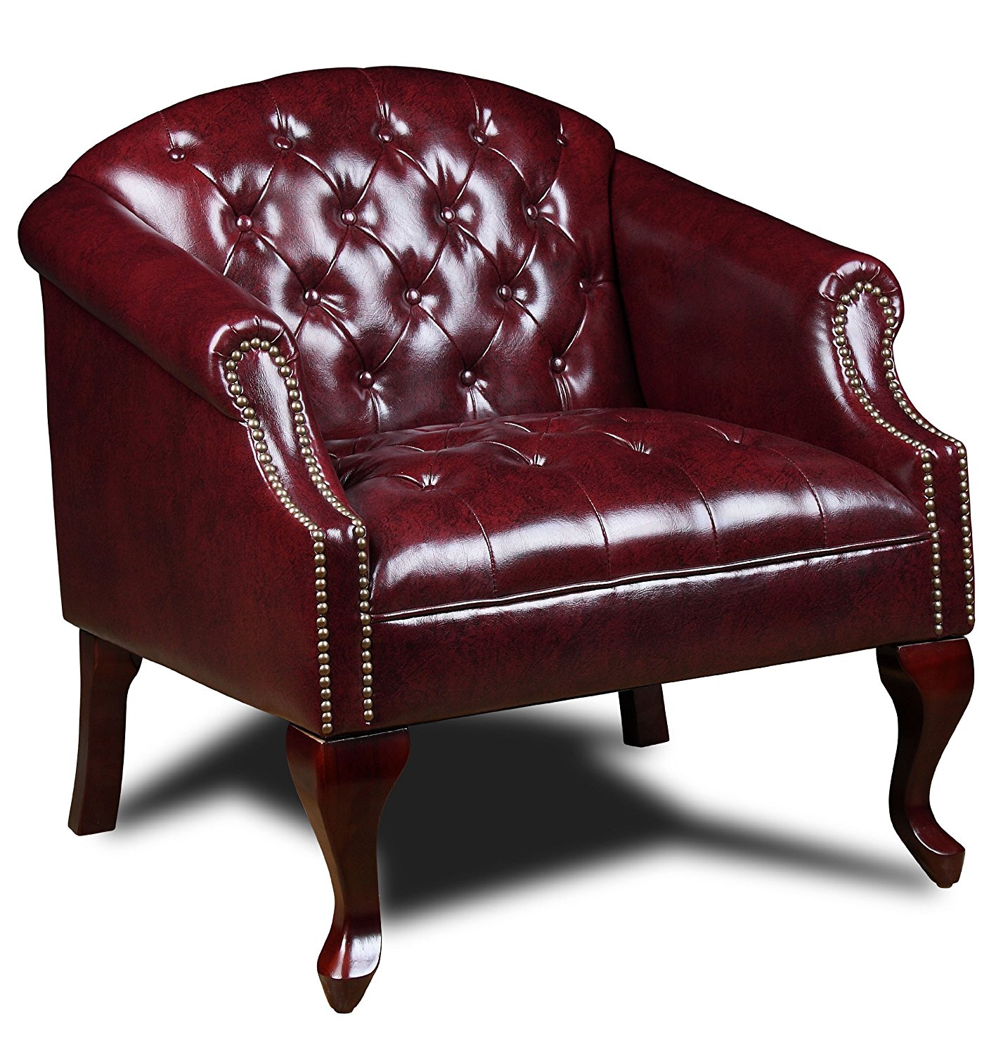 Boss Office Products BR99801-BY Classic Traditional Button Tufted Club Chair in Oxblood