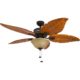 Honeywell Sabal Palm 52-Inch Tropical Ceiling Fan with Sunset Bowl Light, Five Hand Carved Wooden Leaf Blades, Lindenwood/Basswood, Bronze