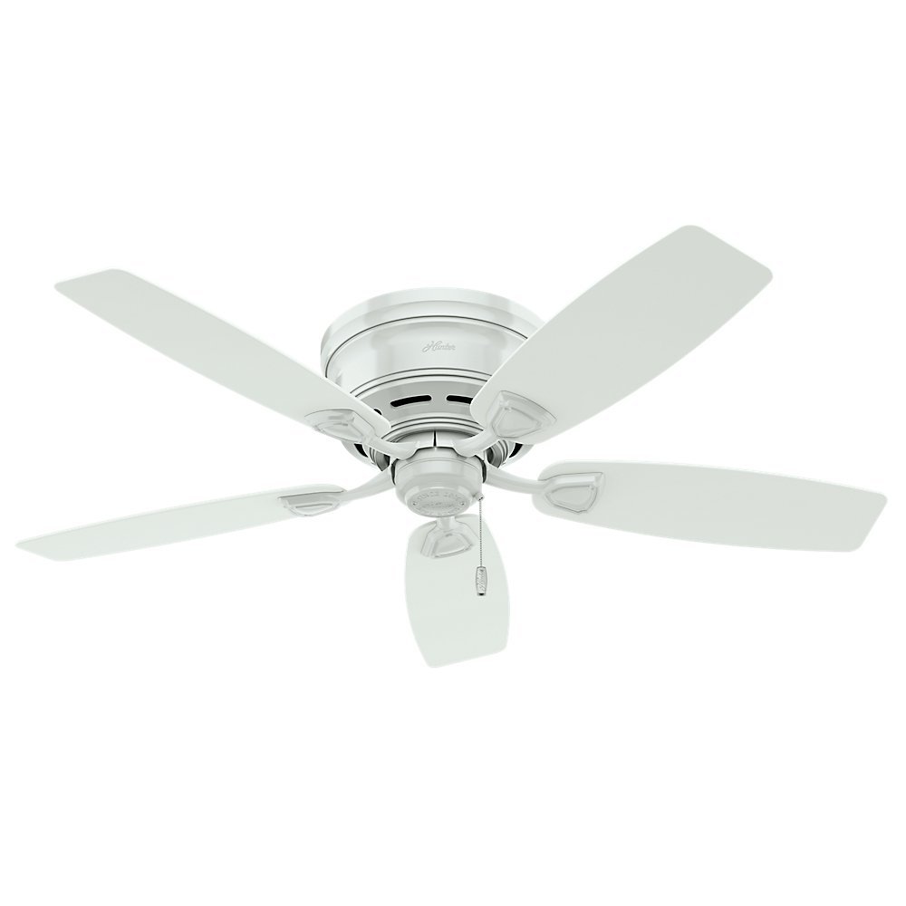 Hunter 53119 Sea Wind 48-inch ETL Damp Listed, White Ceiling Fan with Five White Plastic Blades
