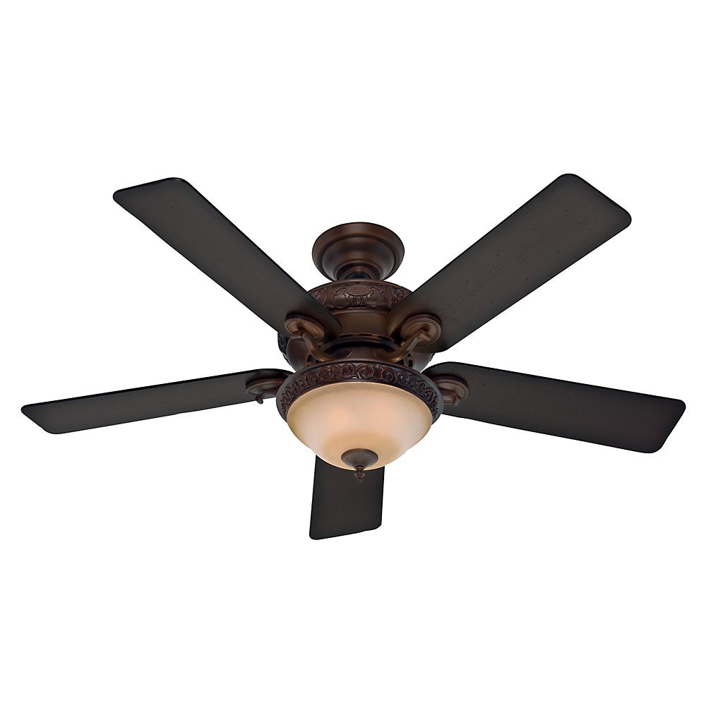 Hunter Fan Company 53029 Vernazza 52-Inch Ceiling Fan with Five Aged Barnwood/Rustic Lodge Blades and Light Kit, Brushed Cocoa