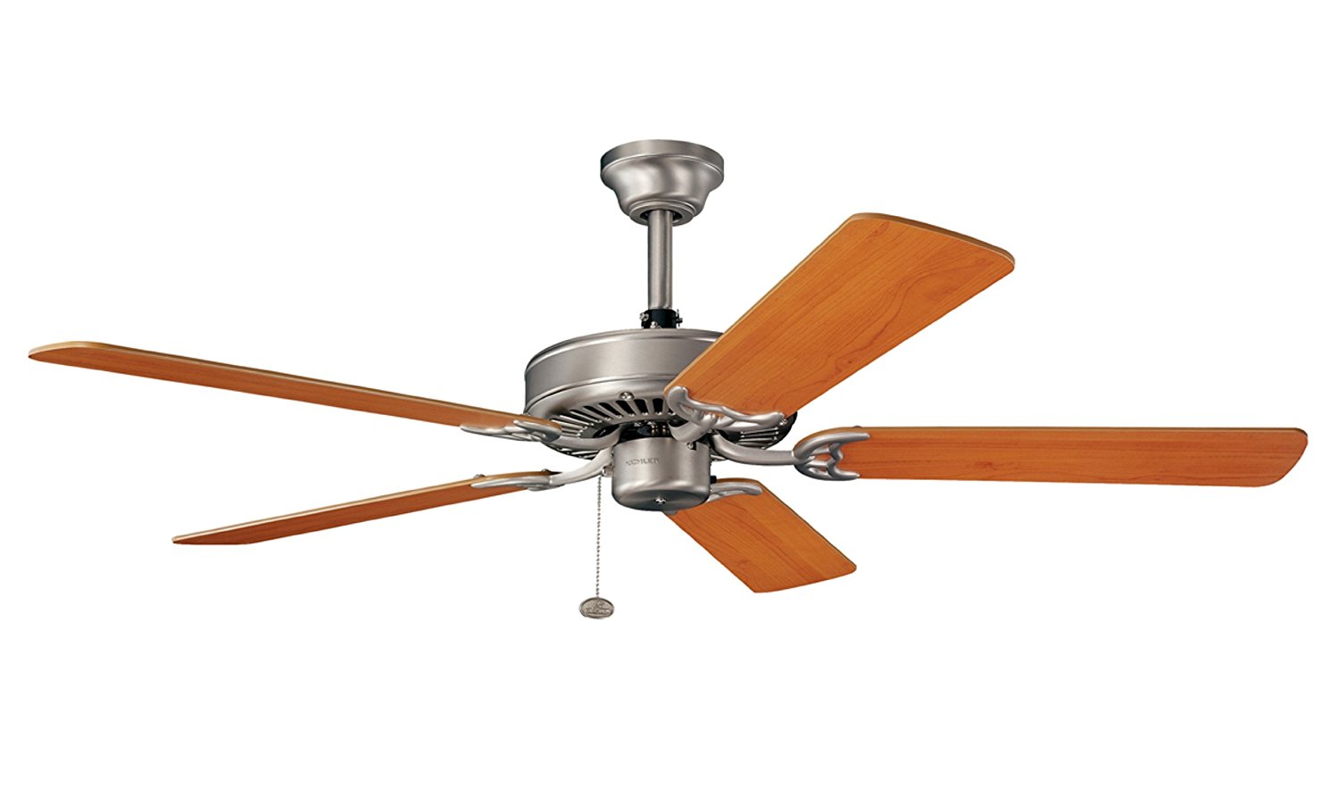 Kichler Lighting 339010NI Sterling Manor 52IN Energy Star Ceiling Fan, Brushed Nickel Finish with Reversible Marive Cherry/Maple Blades