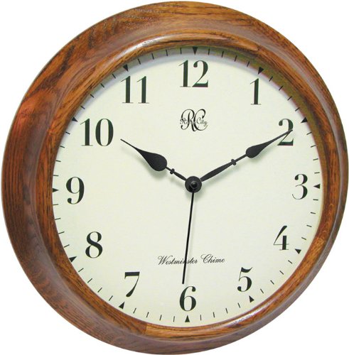 River City Clocks 15 Inch Wood Wall Clock with Four Different Chiming Options - Model # 7100-15