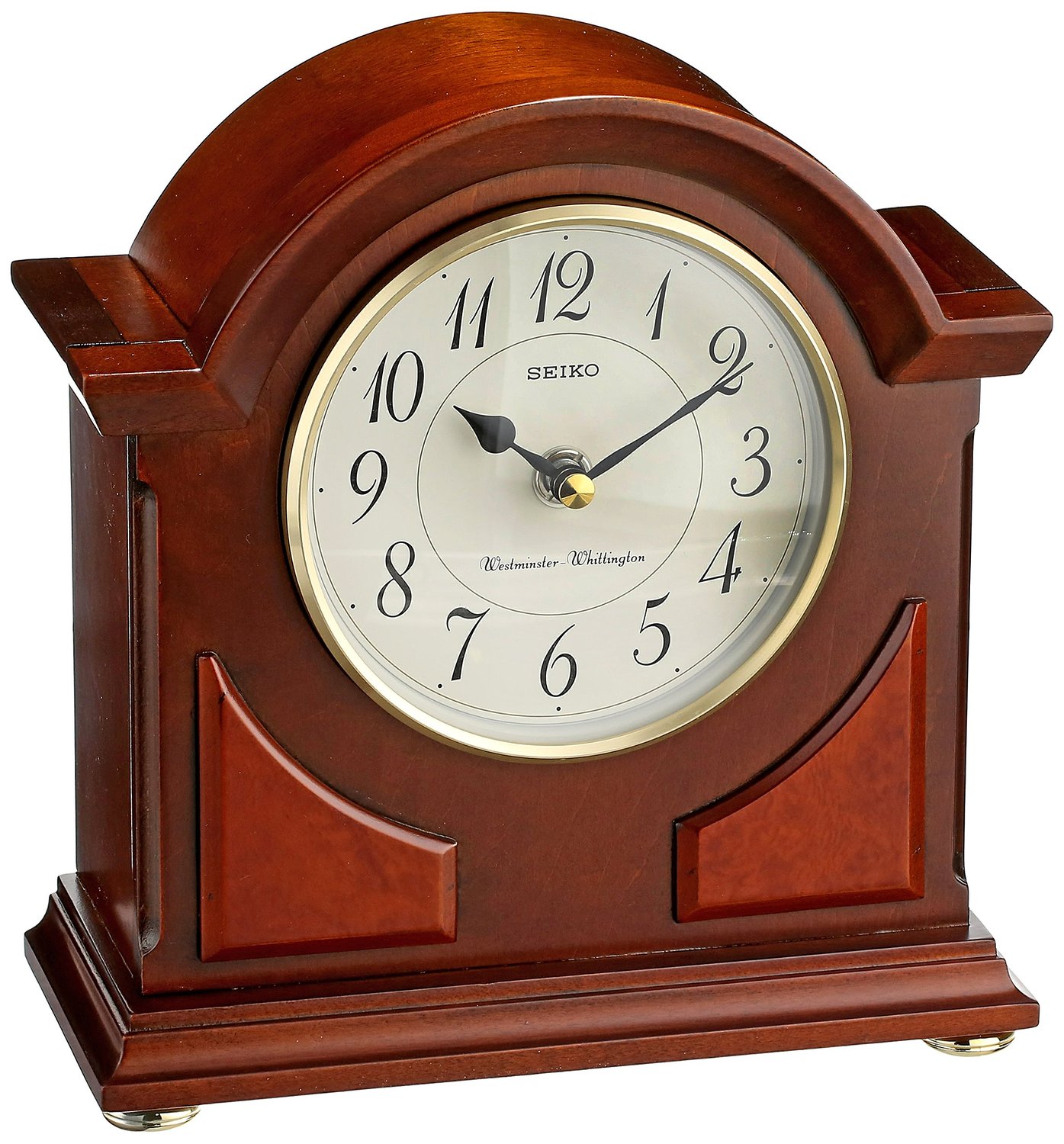 Seiko Mantel Chime Clock Brown Wooden Case