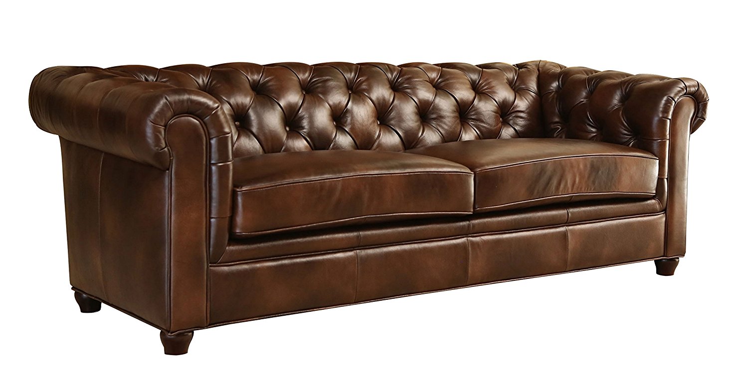 Abbyson Foyer Premium Italian Leather Sofa