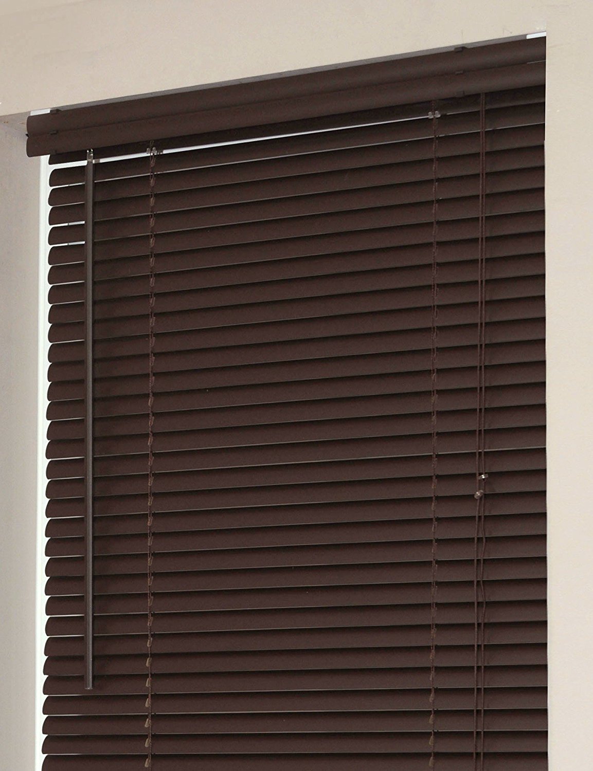 Achim Home Furnishings Morning Star 1-Inch Mini Blinds, 27 by 64-Inch, Chocolate